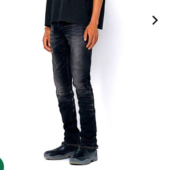 Men's John Elliott Cast 2 Season 10 Antique Daze Black Denim Jeans, NWOT, Raw He - Picture 2 of 14